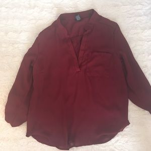 Maroon sheer blouse
